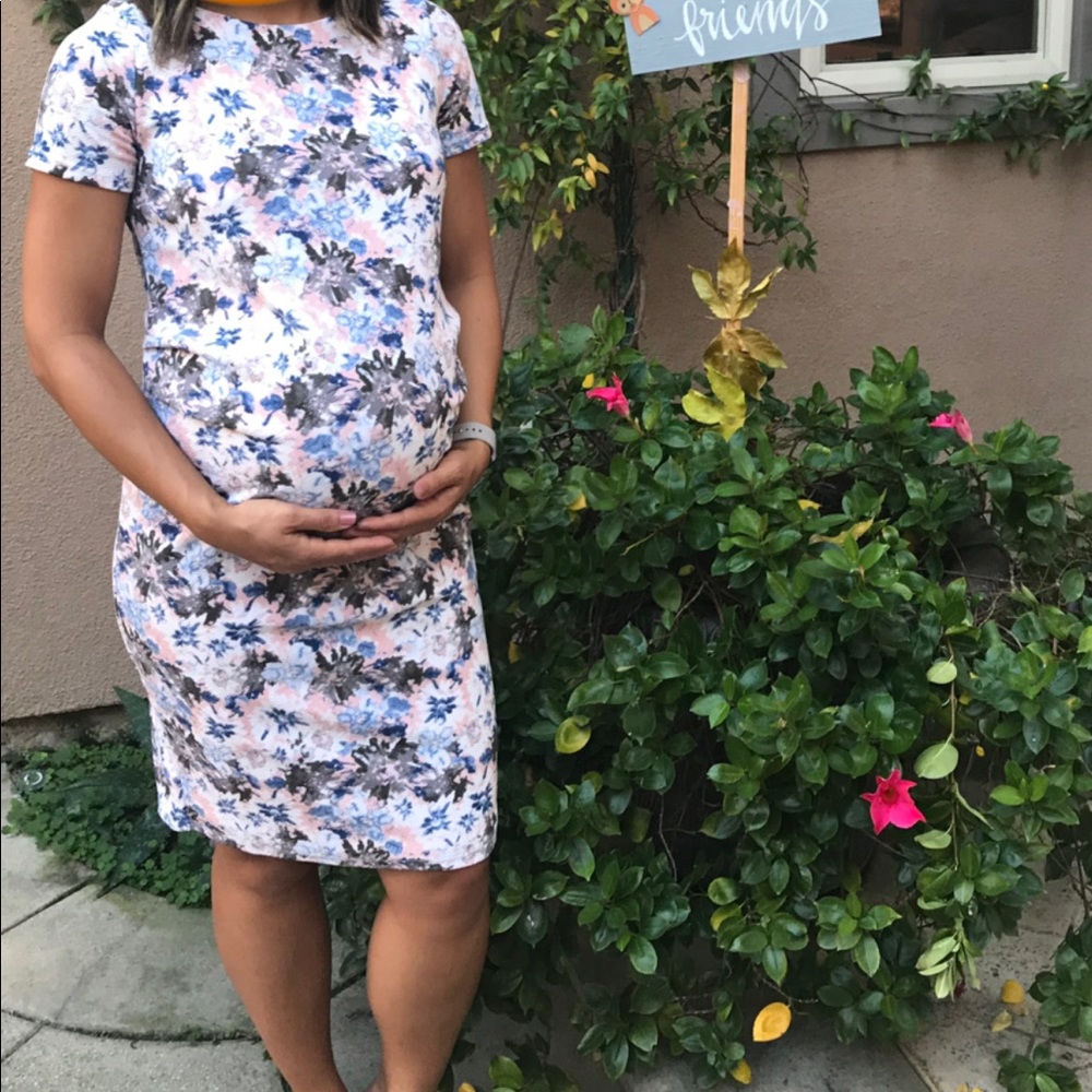 PinkBlush Maternity Abstract Fitted Dress